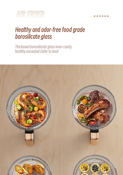 Air Fryer Visual Oil-free Electric Fryer Multi-functional Automatic Household 360°Baking LED Touchscreen Oil Air Fri