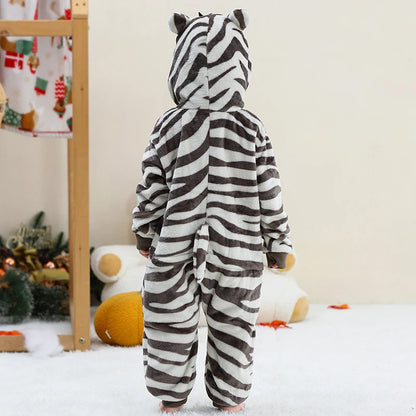 Pyjama en flanelle de carnaval pour enfants, combinaison, combinaison, dessin animé, vêtements d'hiver, Halloween, pour garçons et filles, famille