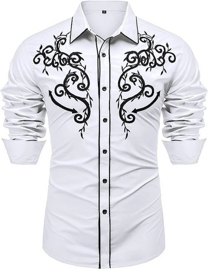 Chemise en denim western pour homme, confortable et douce, à manches longues, idéale pour le quotidien, avec boutons tendance