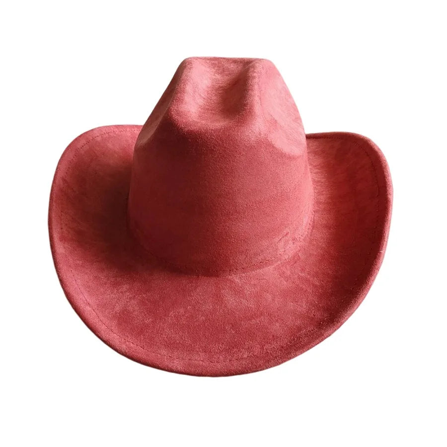 Classic Suede Leather 7.5CM Western Cowboy Women's Fedora Hat Men's Church Jazz Hat Fashion Travel Party Hat Denim Hat 2025