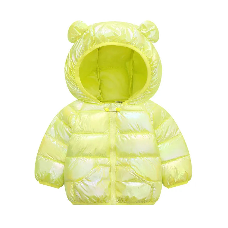 1-6T Winter Baby Girls Boy Clothes Coats Down Cotton Cartoon Hooded Children's Jackets Casual Snowsuit Overalls Toddler Costume