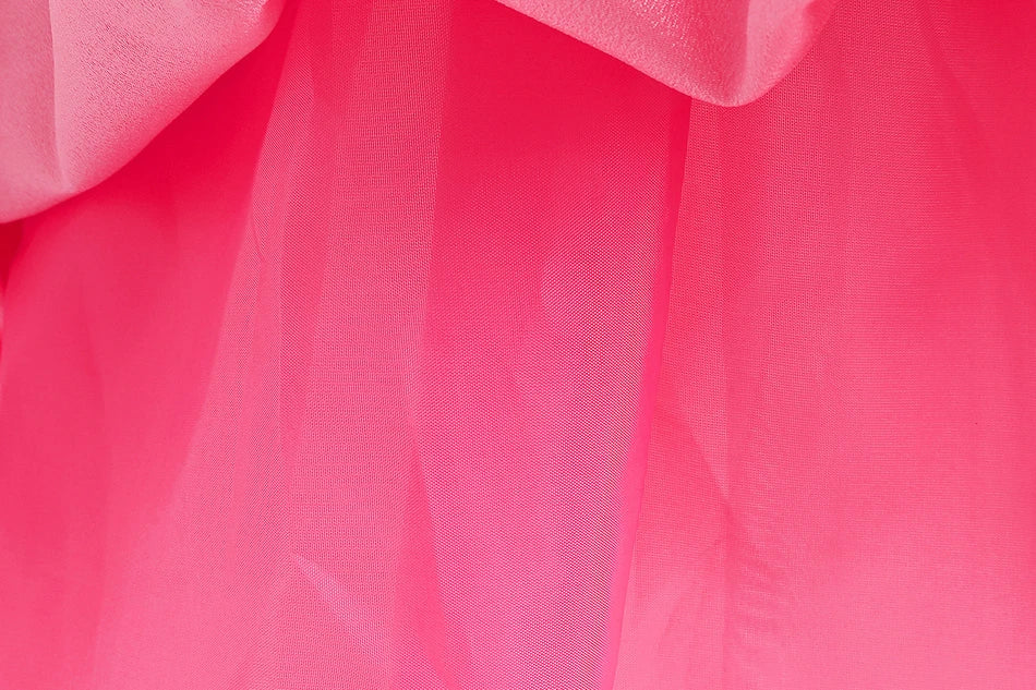 Peach Princess Costume with LED Color Light Toddler Birthday Game Role Play Dress Girl Halloween Festival Gown Pink Lace 2-9 Y C