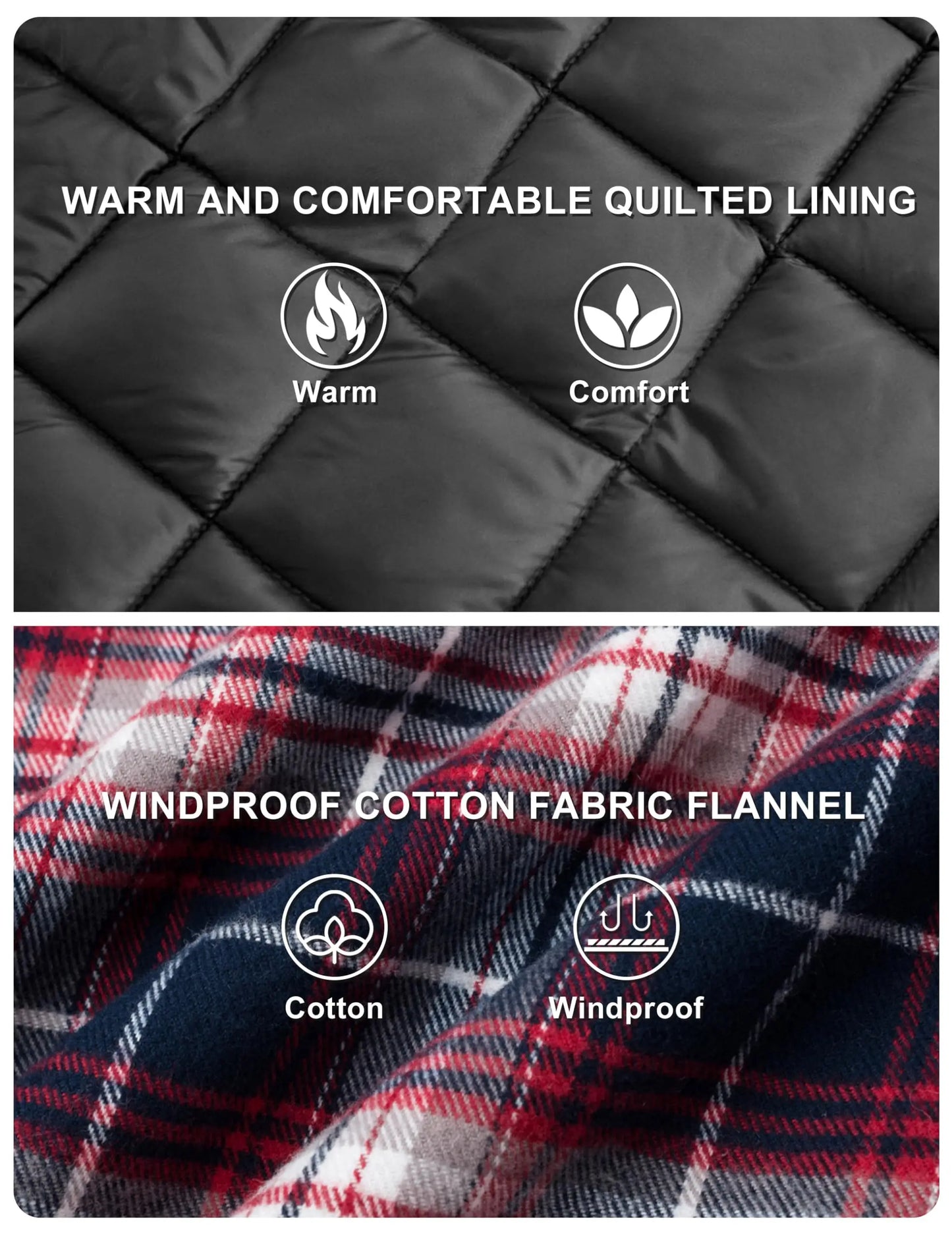 TACVASEN Veste d'hiver en coton à carreaux pour homme, manches longues, matelassée, doublée, en flanelle, multi-poches, vêtements d'extérieur, manteaux de randonnée