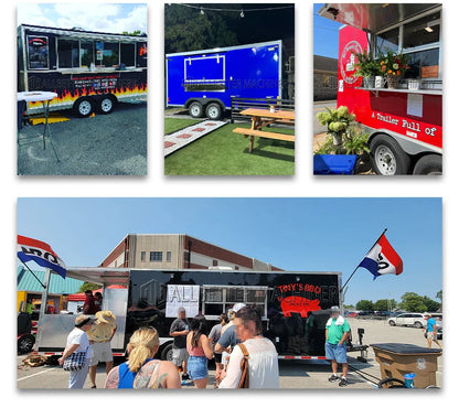 Allbetter 23ft Food Trailer Mobile Kitchen Hot Dog Stand Food Cart Pizza Mobile Food Truck Trailer USA Standard for Sale