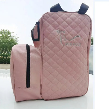 New Professional Equestrian Equipment Bag Horse Riding Boots Carry Bag Portable Durable PU Backpack with Helmet Compartment