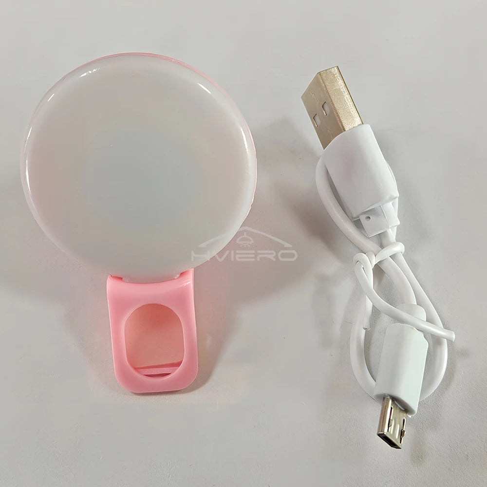 Anneau lumineux Led pour Selfie, Rechargeable par USB, lumières de remplissage, luminosité chaude et froide réglable, pour appareil Photo, vidéo, accessoires de Streaming en direct