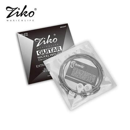 10 jeux de cordes de guitare électrique série Ziko DN, noyau Hexagonal, enroulement en alliage nickelé 009-042/010-046, vente en gros