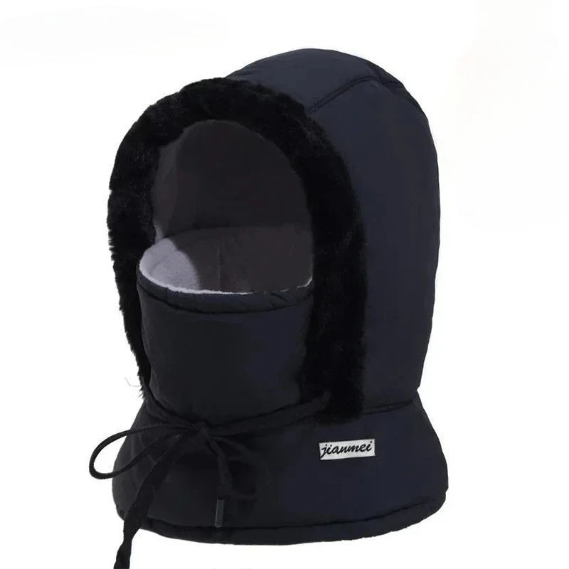 Cagoule thermique pour temps froid, écharpe d'hiver, capuche coupe-vent, chapeau en peluche, chauffe-cou, masque facial de Ski pour les activités de plein air
