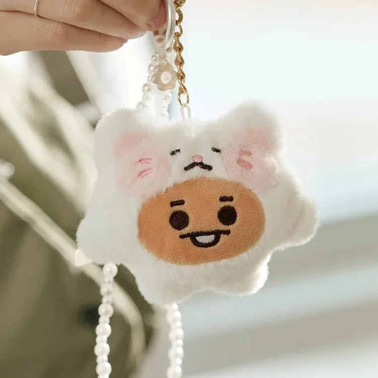 Baby Animal Series Bt21 Cooky Shooky Plush Doll Keychain Pendant Cute Koya Toy Girls Bag Packaging Decoration Collection Gift