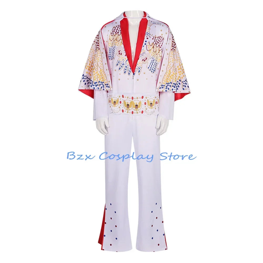 Costume de cosplay Le King pour homme, uniforme de rocker, tenue de carnaval, d'Halloween