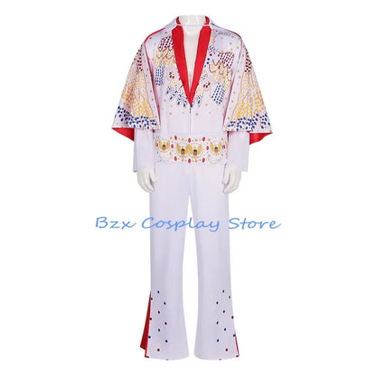 Costume de cosplay Le King pour homme, uniforme de rocker, tenue de carnaval, d'Halloween