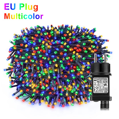 Energy Saving LED Outdoor Garden String Lights 10M 20M 30M 50M 100M Solar/EU/US Plug Charging LED Christmas Lawn Luminous Lamp