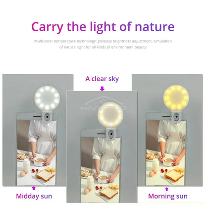 Anneau lumineux Led pour Selfie, Rechargeable par USB, lumières de remplissage, luminosité chaude et froide réglable, pour appareil Photo, vidéo, accessoires de Streaming en direct