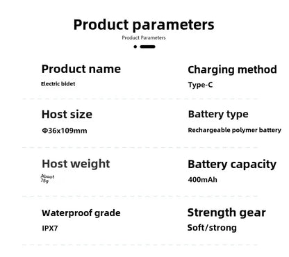 Mini Travel Cleaning Portable Automatic Electric Bidet Sprayer Travel Shower Spray USB Feminine Baby Personal Cleaner Hygiene