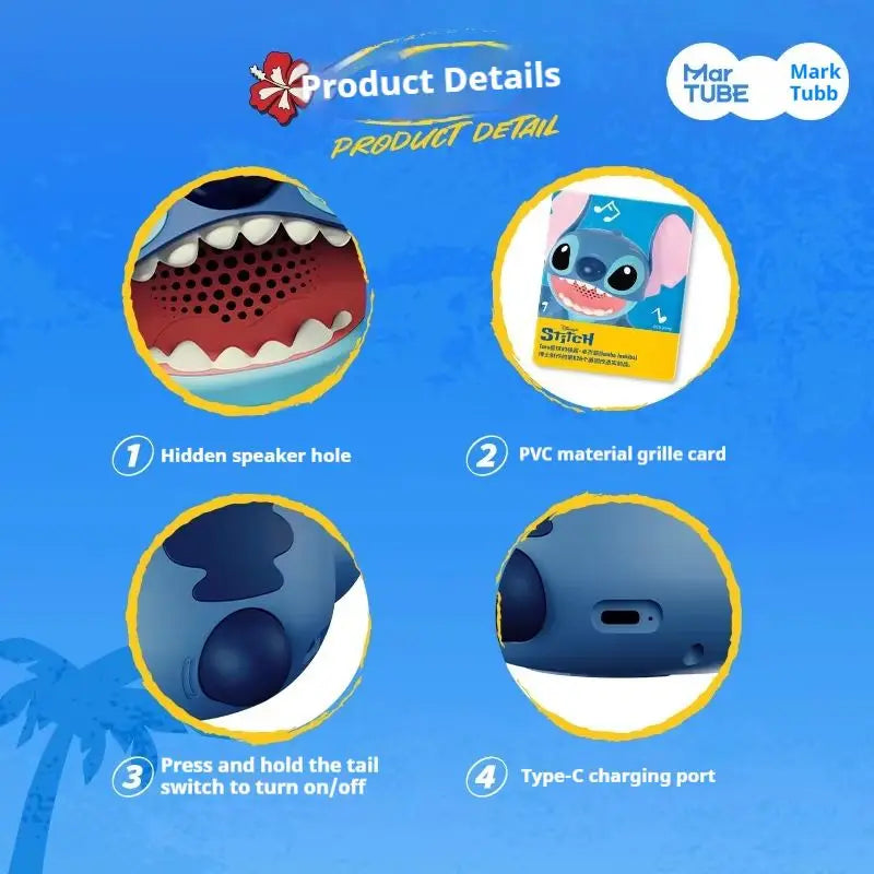 Animation Lilo & Stitchou Stitchou Bébé Haut-parleur Bluetooth Décoration de bureau Audio Tendance Jouet Déc Enfants Anniversaire Remise des diplômes Coffret cadeau