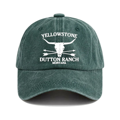 Chapeau de cowboy occidental rétro - YELLOWSTONE DUTTON Ranch casquette de baseball imprimée tête de vache brodée pour hommes et femmes