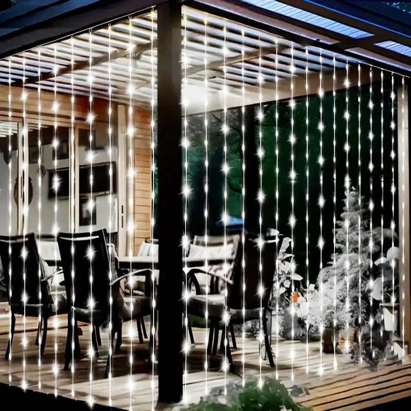 USB Curtain String Lights 8 Lighting Modes LED Light for Outdoor Garden Wedding Christmas New Year Home Decoration