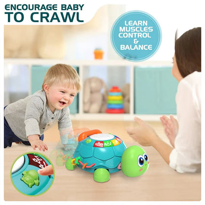 Jouets pour bébés de 6 à 18 mois : musique, tortue rampante, son lumineux, musique, jouet pour filles et garçons, jouets éducatifs pour l'apprentissage précoce, cadeaux pour nourrissons et tout-petits