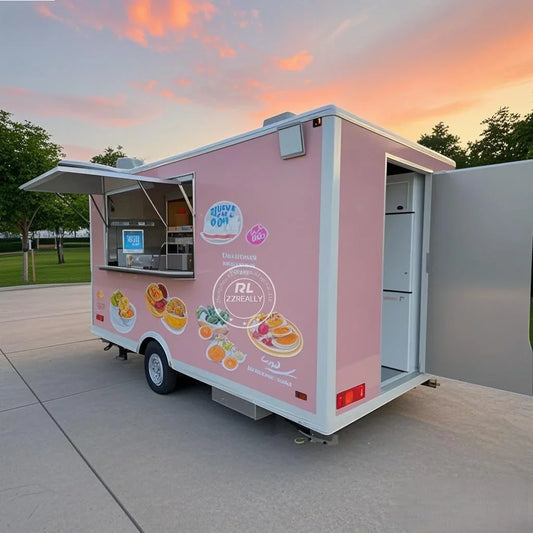 Commerical Food Truck Stainless Steel Snack Cart Hot Dog Coffee Kiosk Mobile Kitchen Concession Food Truck Trailer For Sale