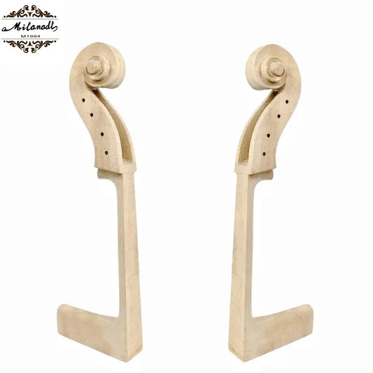 1 pièces inachevé 4/4 3/4 1/2 1/4 violoncelle cou tête défilement érable pleine taille non verni bricolage violoncelle pièces accessoires
