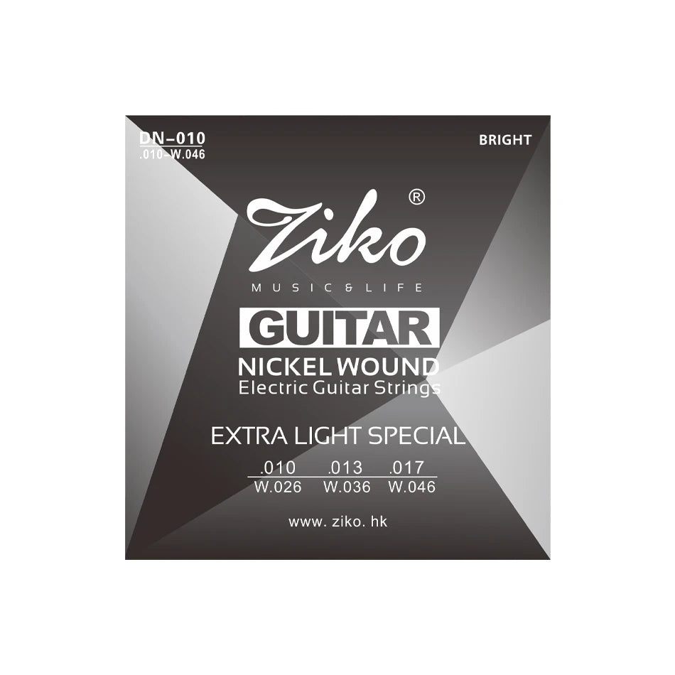 10 jeux de cordes de guitare électrique série Ziko DN, noyau Hexagonal, enroulement en alliage nickelé 009-042/010-046, vente en gros