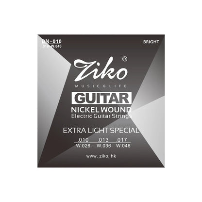10 jeux de cordes de guitare électrique série Ziko DN, noyau Hexagonal, enroulement en alliage nickelé 009-042/010-046, vente en gros