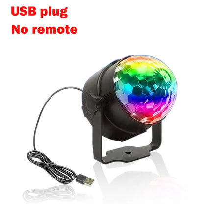 RGB LED Stage Disco Light Rotating DJ Ball Strobe Remote Sound Control Dj lights Karaoke Wedding Party Bar Club Laser Show Lamp
