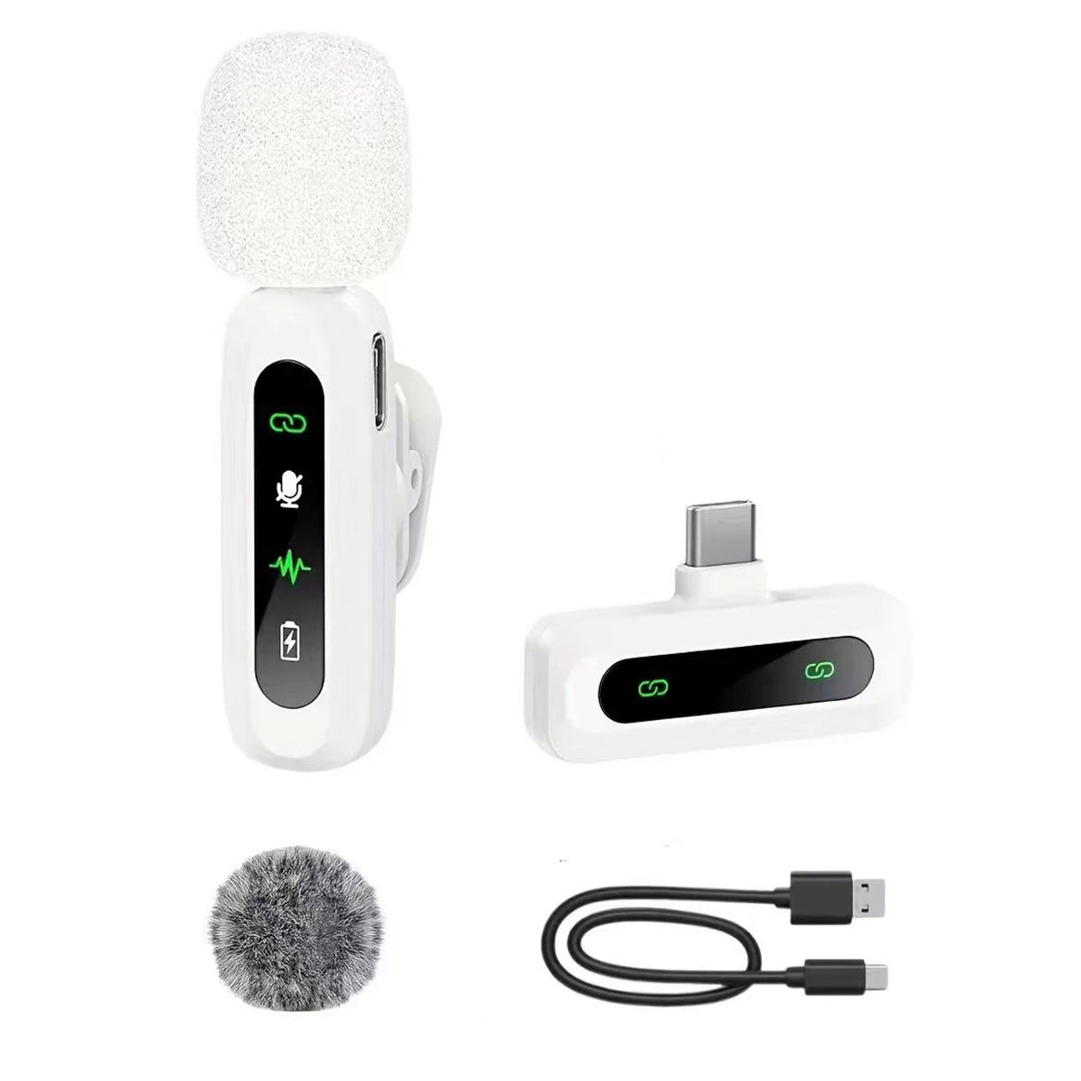 Microphone Lavalier sans fil pour iPhone Android PC enregistrement Audio vidéo suppression du bruit micros à clipser pour Tiktok en direct YouTube