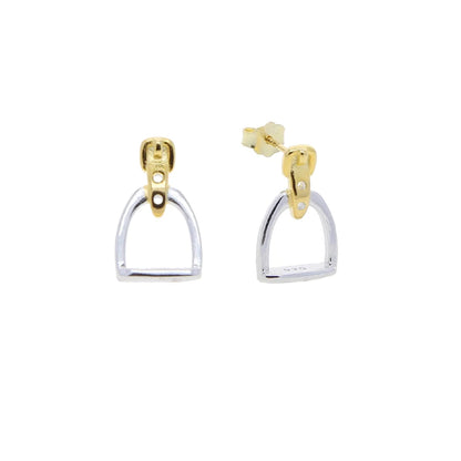 100% 925 Sterling Silver Equestrian Jewelry 3 Colors Cute Lovely Design Stirrup Stud Earring