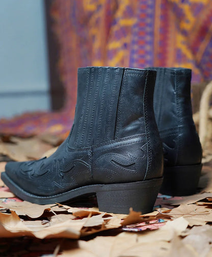 New Men's Boots Handmade Wedge Ankle Boots for Men Western Cowboy Boots Unisex Men's Leather Shoes Hard-Wearing Roman Shoes