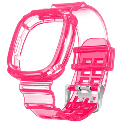 Bracelet transparent + étui pour Fitbit Versa 4/Versa 3, bracelet de rechange en silicone transparent pour montre connectée Fitbit Versa 4/3