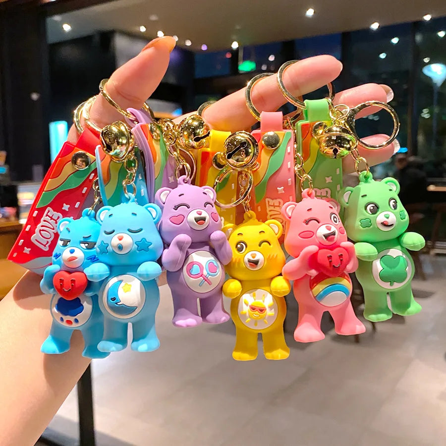 Grumpy Bear Keychain Kawaii Cares Bears Anime Cute Girls Creative Bag Doll Pendant Car Keychains Cartoon Fashion Toy Women Gift