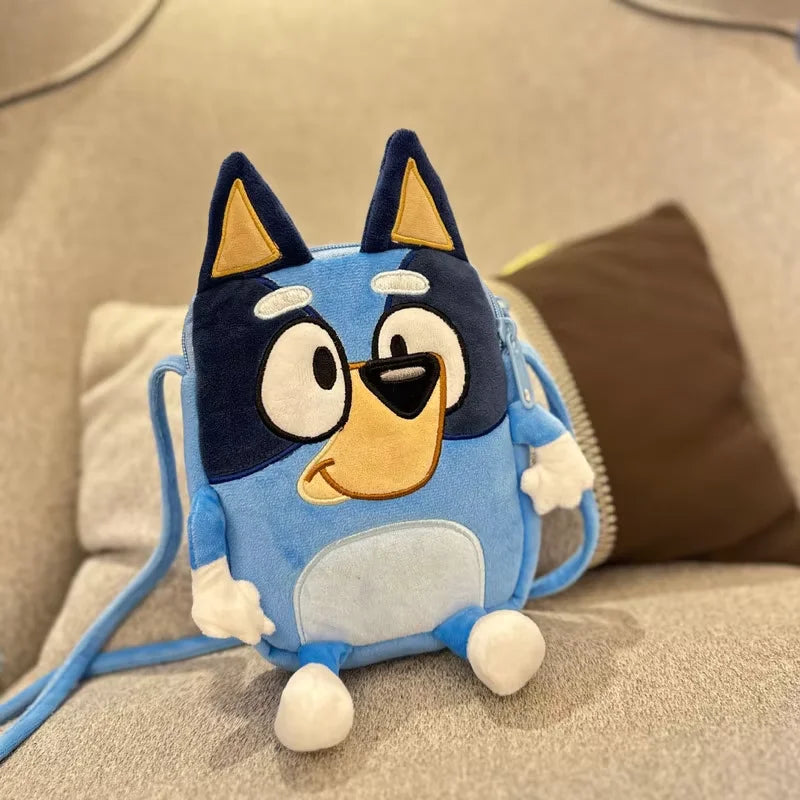 Cute Bluey Family Cartoon Plush Backpack - Children'S Schoolbag, For Kindergarten And Travel, Fun Snack Bag, Great Kids' Gift