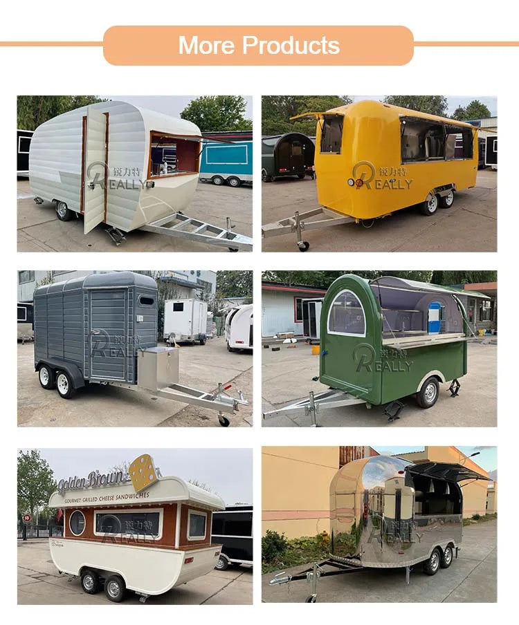 Commerical Food Truck Stainless Steel Snack Cart Hot Dog Coffee Kiosk Mobile Kitchen Concession Food Truck Trailer For Sale