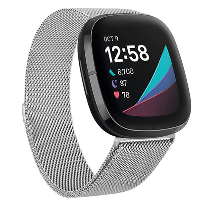 Milanese Loop strap for Fitbit versa 4 3 Band Sense/Lite Magnetic watchband correa Stainless Steel metal Bracelet Fitbit versa 2