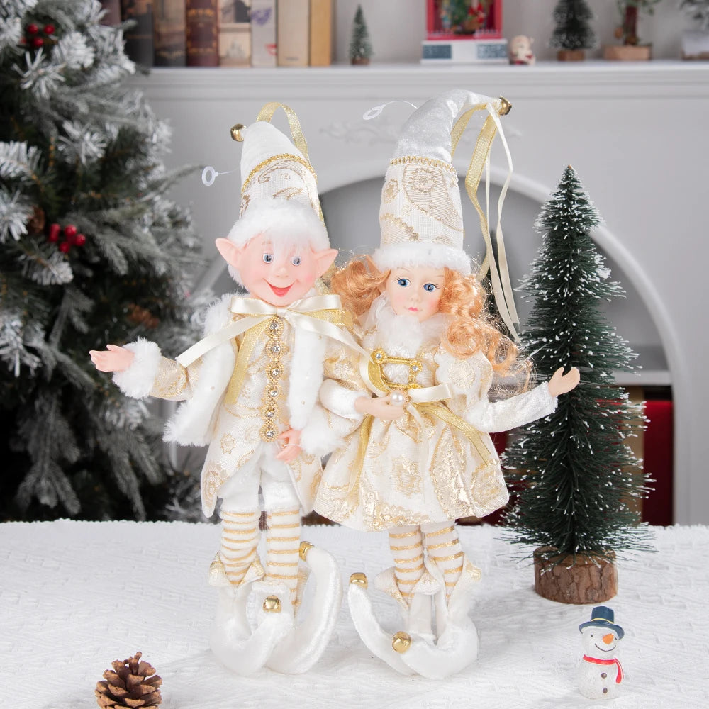 1 Pair Christmas Tree Decorations Cute Angel Doll Girl Pendant Navidad 2024 New Year Christmas Tree Ornaments Xmas Gift For Kids
