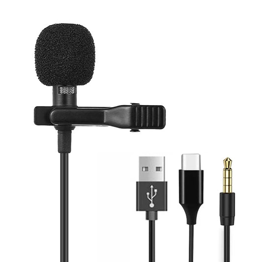 Mini Microphone USB Professionnel pour Appareil Photo DSLR, 3.5mm, à réinitialisation, Revers, Type C, pour PC, Smartphone