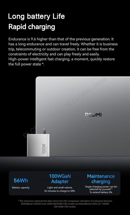 REDMI BOOK 14 2025 intel Core 5 210H 16GB RAM 512G/1TB SSD 14inch 2.2K 120Hz Screen