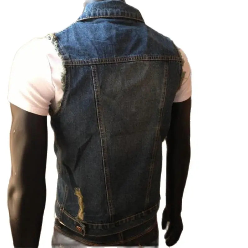 Hot Sale Jeans Vests Denim Vest Fleece Vest Mens Gilet Tactical Vests Hot Sale Gilet Biker Homme Sleeveless Jacket Male Tank