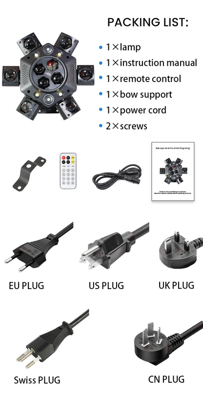 6 Arm LED Moving Head Lights RGBW 150W Lyre Beam Party Lights With Remote Sound DMX Disco DJ Stage Light for Karaoke Nightclub