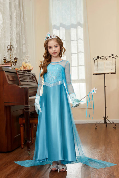 Robe de princesse pour filles, robe d'anniversaire à volants pour enfants, robe de Noël pour enfants,  spectacle, robes de cosplay fantaisie