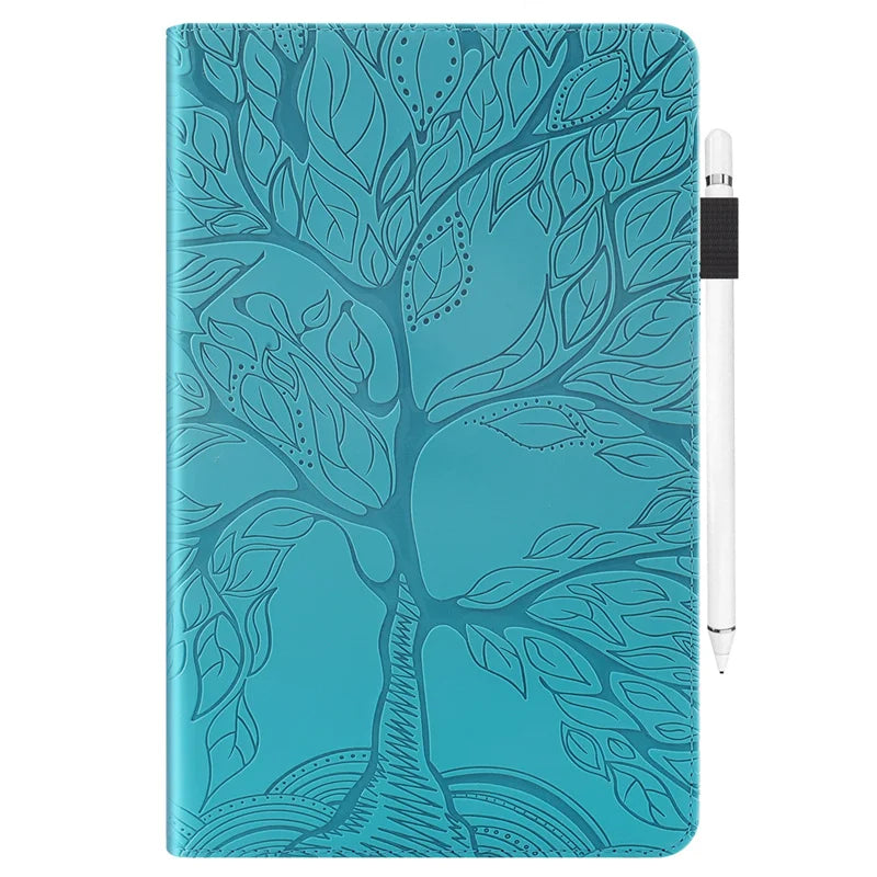 Coque for iPad Mini 7 Case 8.3" Embossed Tree PU Leather Flip Cover for Funda iPad Mini 2024 Mini 7th 6th Generation Case Cover