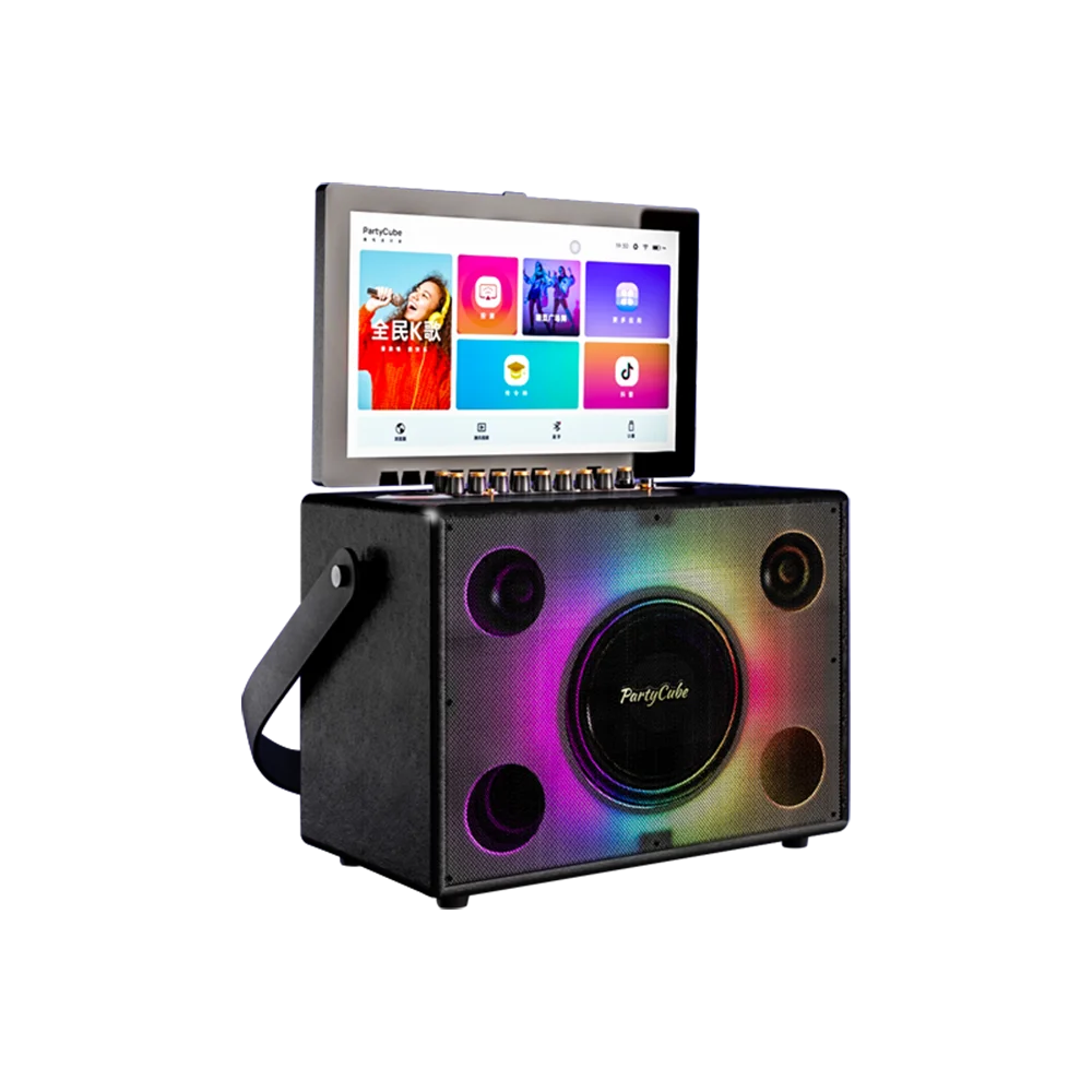All-in-One KTV Touch Screen Wireless Smart Party Bluetooth Android System Powerful Machine Karaoke Players Speaker With Mic