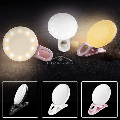 Anneau lumineux Led pour Selfie, Rechargeable par USB, lumières de remplissage, luminosité chaude et froide réglable, pour appareil Photo, vidéo, accessoires de Streaming en direct