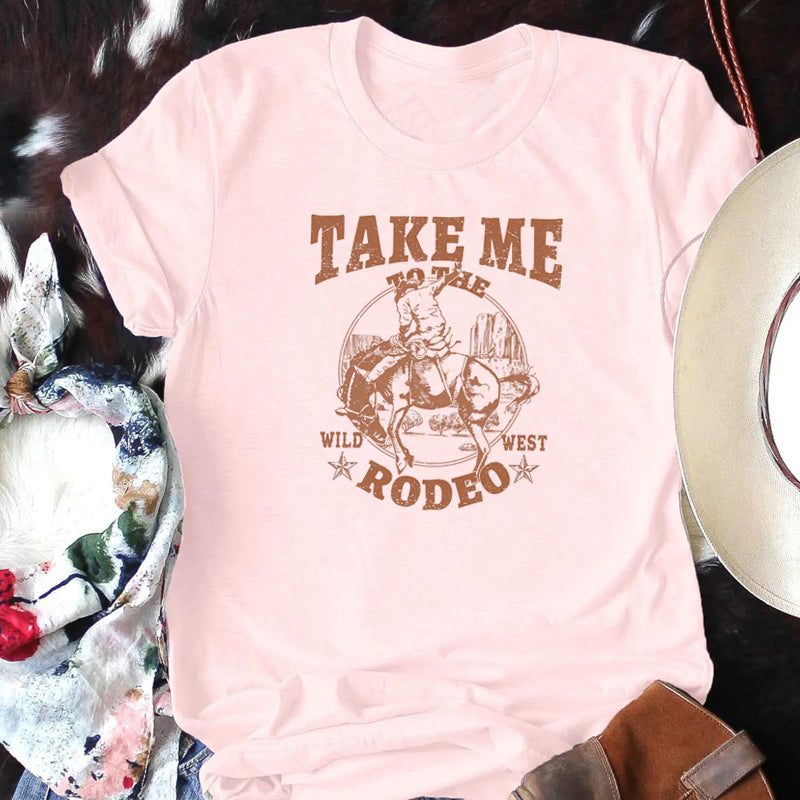 Cowboy Rodeo Graphic Tees Women Vintage Country Music Tshirt Cowgirl Cute Funny Western T-shirts Outfits Female Retro Shirt Tops