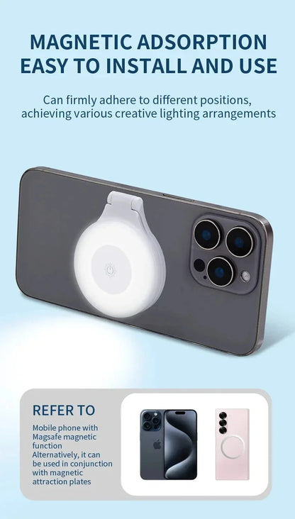 Lampe LED magnétique de poche pour Selfie, pour IPhone, IPad, téléphone portable, ordinateur portable, remplissage Flash, vidéo, Photo, lampe de photographie