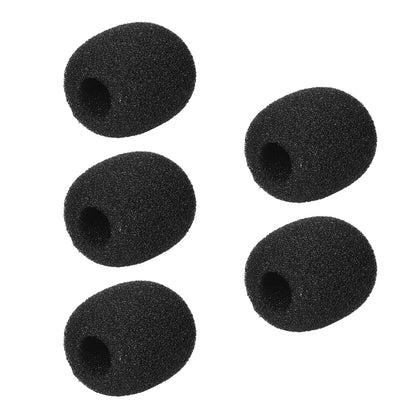 Mini bonnettes anti-vent pour microphone, protections en mousse pour micro-casque, noir, lot de 5 pièces