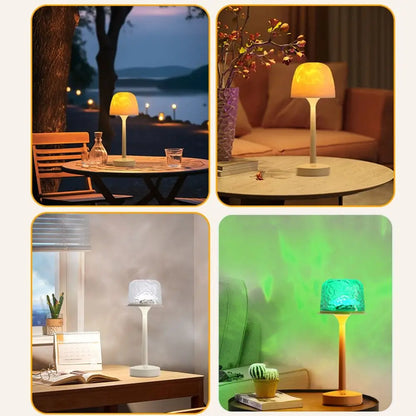 High Footed LED Atmosphere Desk Lamp Water Ripple Touch/Remote Control Projection Night Light Non-slip Bottom Romantic