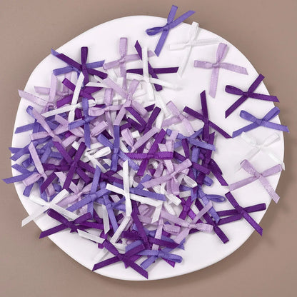 100pcs Mini Ribbon Bow Flower Satin Bows Ties DIY Crafts Embellishment Crafts Accessory Christmas Decoration Supplies