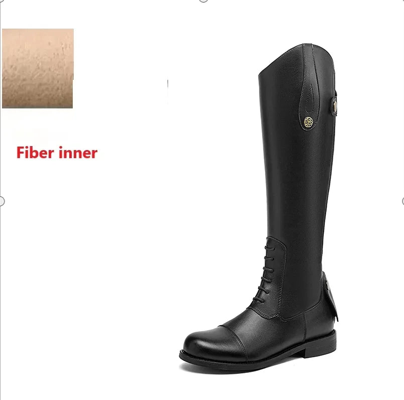 Bottes d'équitation 2025 en cuir, bottes longues, équipement d'équitation, chaussures ultra-résistantes et antidérapantes